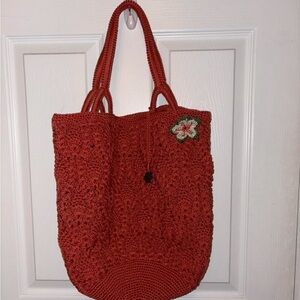 The Sak Crochet Tote in Rich Red